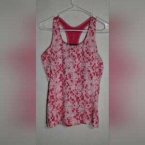 Nike Pink and White Patterned Tank Top